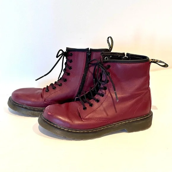 Dr. Martens 1460 Youth Delaney Zip Boot Cherry Sz 4 (women 5) - Picture 3 of 8